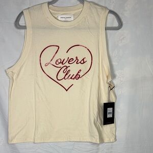 NWT Spiritual Gangster Cream Tank with Heart Design